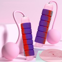 Professional Adjustable Fitness Exercise Bearing Heavy Anti Slip Skipping Sponge Weighted Cordless Jump Rope