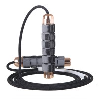 Professional Bearing Skipping Rope Weighted Adjustable Length Nylon Jump Rope for Fitness Long Handle Jump Rope
