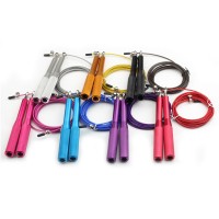 Customized Logo Speed Jump Rope Adjustable Stainless Steel Wire  for Fitness Speed Aerobic Exercise Jump Rope