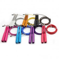 Customized Logo Speed Jump Rope Adjustable Stainless Steel Wire  for Fitness Speed Aerobic Exercise Jump Rope