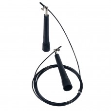 Adjustable Stainless Aluminum High Speed Skipping ABS Handle Cross Black Fitness Jump Rope with Steel Wire