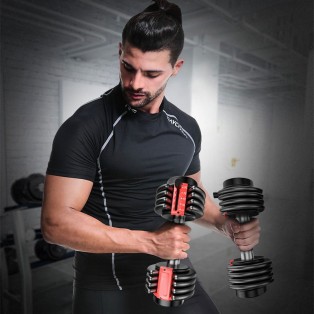 Wholesale Adjustable Dumbbell Fitness Neoprene Hex Rubber Coated Dumbbell Set For Strength Training Equipment