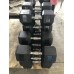 New Strength Training Fitness Men's Round Head Rubber Dumbbells Rubber Hexagonal Dumbbells Custom Dumbbell Rack