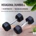 Factory Wholesale Strength Training Custom Black Rubber Hexagonal Dumbbells Adjustable Weight Dumbbell Set