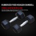 Factory Wholesale Strength Training Custom Black Rubber Hexagonal Dumbbells Adjustable Weight Dumbbell Set