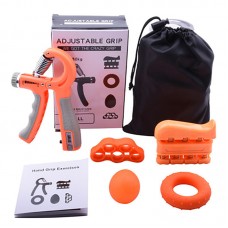 Adjustable Hand Grip Strengthener Set Counting Grip with Five Fingers Rehabilitation Training Silicone hand Ball strengthener