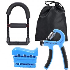 Portable sports adjustable hand grip wrist strength trainer 3-piece set wrist strap claw metal training fitness equipment male